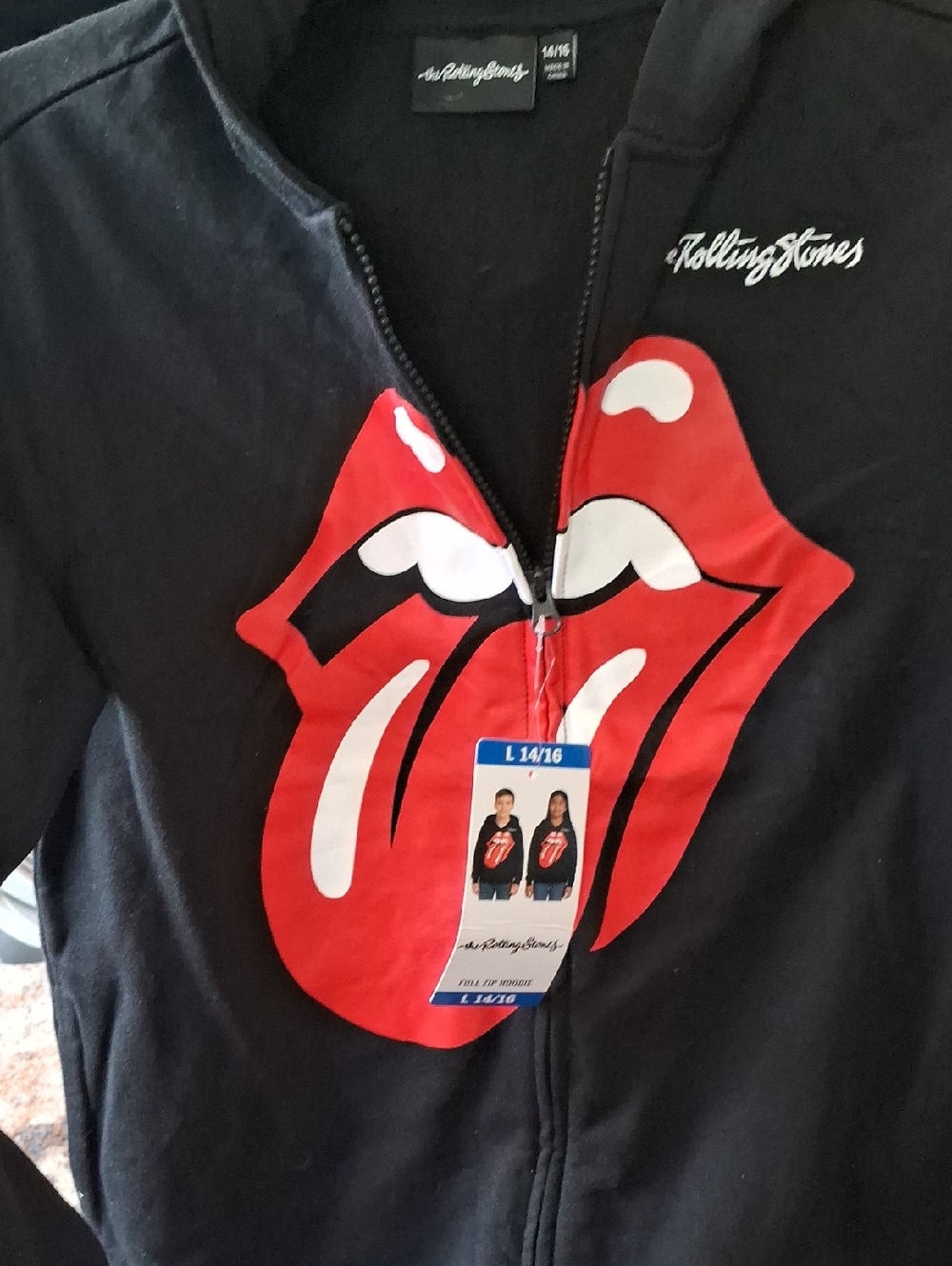 The Rolling Stones Black Hoodie with Red Tongue Graphic🎉🎉🎉🎉  Unisex🎉🎉🎉🎉